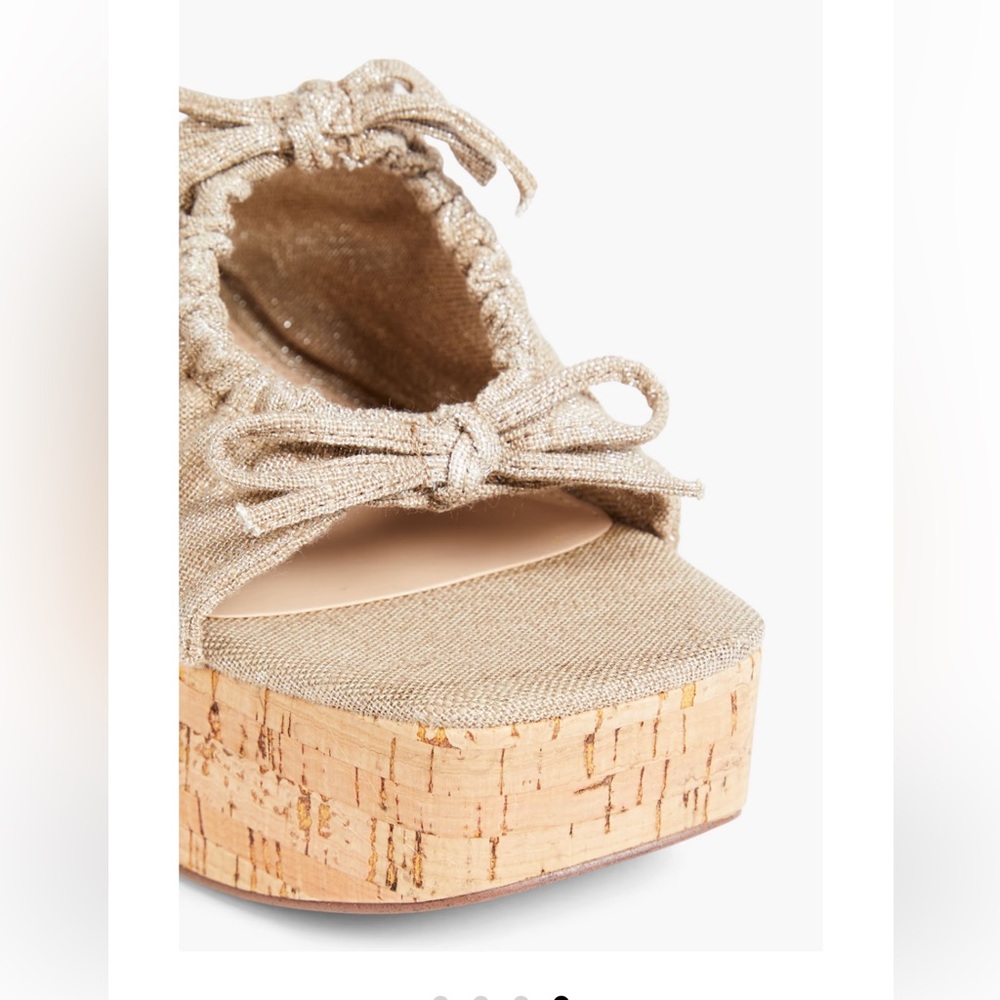 Sam Edelman Dova Platform Sandals Mules NIB Shoes $150 Metallic Fabric - Picture 4 of 9